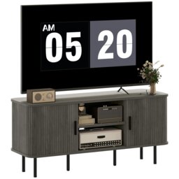 Rackhams TV Unit for Living Room, TV Stand, Grey - Rustic Brown - thumbnail 2