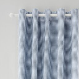 Rackhams Lucie Floral Frill Fully Reversible Eyelet Curtains - 66x90 Inch - Blue - thumbnail 2