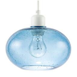 Rackhams Modern Blue Blown-Glass Pendant Light Shade with Subtle Air Bubbles - thumbnail 4
