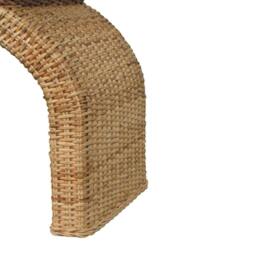 Rackhams Solid Wood Rattan Weave Boucle Bench - thumbnail 3