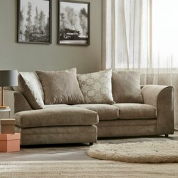 Rackhams Graceland Fabric Corner Sofa - Stone - Right Hand Facing - thumbnail 3