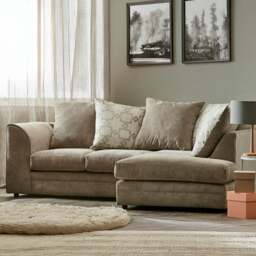 Rackhams Graceland Fabric Corner Sofa - Stone - Right Hand Facing
