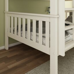 Rackhams Oslo White Quadruple Sleeper Bunk Bed And Mattress Options - Small Double Memory Foam Mattresses - thumbnail 3