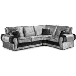 Rackhams Chelsea Crushed Velvet Full Back 4 Seater L Shaped Corner Sofa - Mink - Right Hand Facing - thumbnail 2
