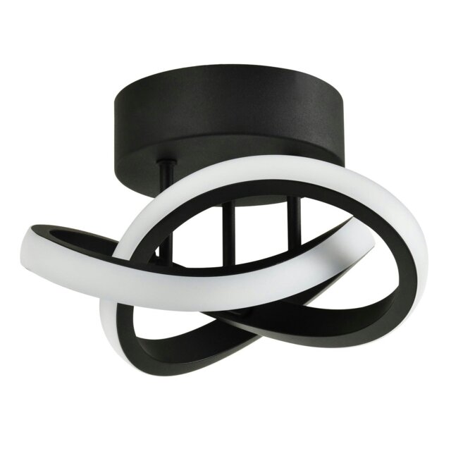 Rackhams Modern LED Black Ceiling Light with Swirl Thick Metal Strip Creates 1253 Lumens - image 1