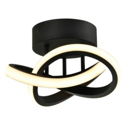 Rackhams Modern LED Black Ceiling Light with Swirl Thick Metal Strip Creates 1253 Lumens - thumbnail 2