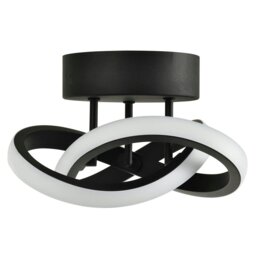 Rackhams Modern LED Black Ceiling Light with Swirl Thick Metal Strip Creates 1253 Lumens - thumbnail 3