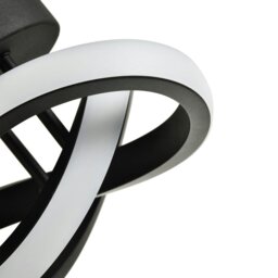 Rackhams Modern LED Black Ceiling Light with Swirl Thick Metal Strip Creates 1253 Lumens - thumbnail 4