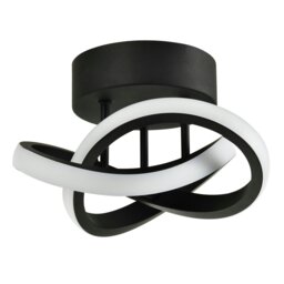 Rackhams Modern LED Black Ceiling Light with Swirl Thick Metal Strip Creates 1253 Lumens