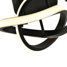Rackhams Modern LED Black Ceiling Light with Swirl Thick Metal Strip Creates 1253 Lumens - thumbnail 5