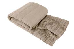 Rackhams Pure Washed Linen' Quilted Throw - Rose gold - Standard
