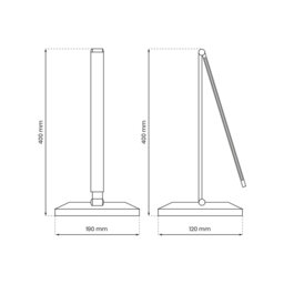 Rackhams Vario Designer Black Desk Lamp Wireless Phone Charging Adjustable Dimmable Great For Home Office - thumbnail 3