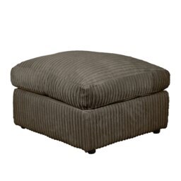 Rackhams Dylan Jumbo Cord Fabric Footstool in Chocolate - thumbnail 1