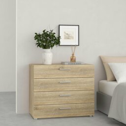 Rackhams Pepe Chest of 4 Drawers in Oak - Oak - Matt - Melamine - thumbnail 6