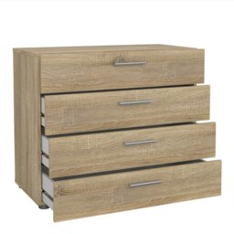 Rackhams Pepe Chest of 4 Drawers in Oak - Oak - Matt - Melamine - thumbnail 4