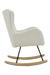 Rackhams Comfy Netural Bouclé Upholstered Rocking Accent Chair with High Backrest and Armrests - White - One Size - thumbnail 4