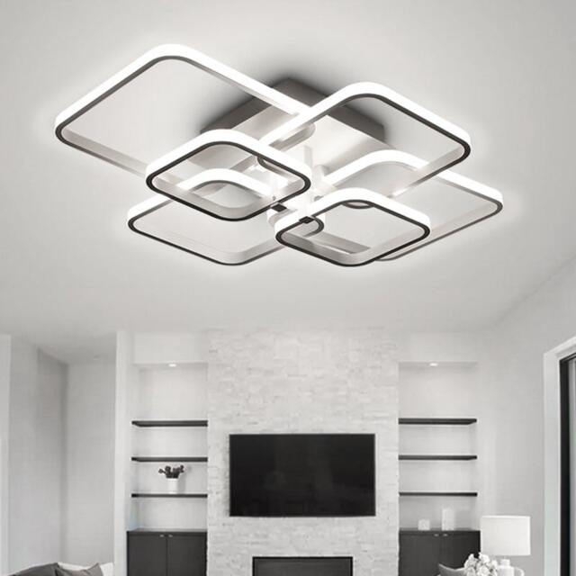 Rackhams New LED Ceiling Light Fixture with Square Lampshades - 4 square shades - image 1