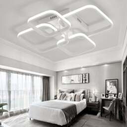 Rackhams New LED Ceiling Light Fixture with Square Lampshades - 4 square shades - thumbnail 6