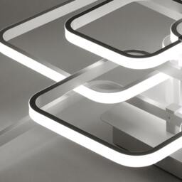 Rackhams New LED Ceiling Light Fixture with Square Lampshades - 4 square shades - thumbnail 3