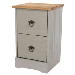 Rackhams Corona Grey Modern 2-Drawer Bedside Cabinet