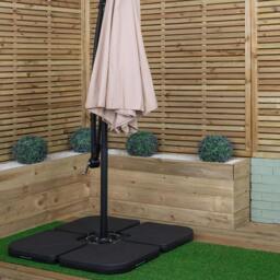 Rackhams 3m Cantilever Banana Garden Parasol in Beige with Crank Handle and Parasol Base Weights Included - thumbnail 2