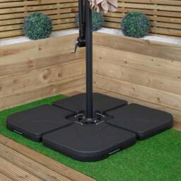 Rackhams 3m Cantilever Banana Garden Parasol in Beige with Crank Handle and Parasol Base Weights Included - thumbnail 3