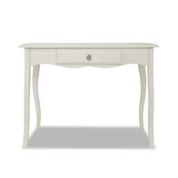Rackhams Romance French Dressing Table with Drawer and Crystal Handle - True White, White - thumbnail 2
