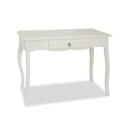 Rackhams Romance French Dressing Table with Drawer and Crystal Handle - True White, White - thumbnail 3