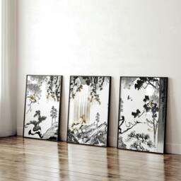 Rackhams Decoration For Office Walls - Set of 3 wall art prints - A2 16.54 x 23.39 in / 42 x 59.4 cm - Matte Museum Quality Art Paper 290 gsm - Oak Frame - thumbnail 6