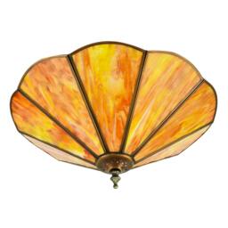 Rackhams Orange Amber Chic Tiffany Glass Easy Fit Pendant Shade with Chains - thumbnail 5