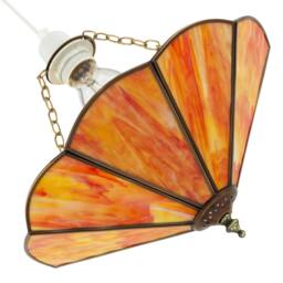 Rackhams Orange Amber Chic Tiffany Glass Easy Fit Pendant Shade with Chains - thumbnail 4