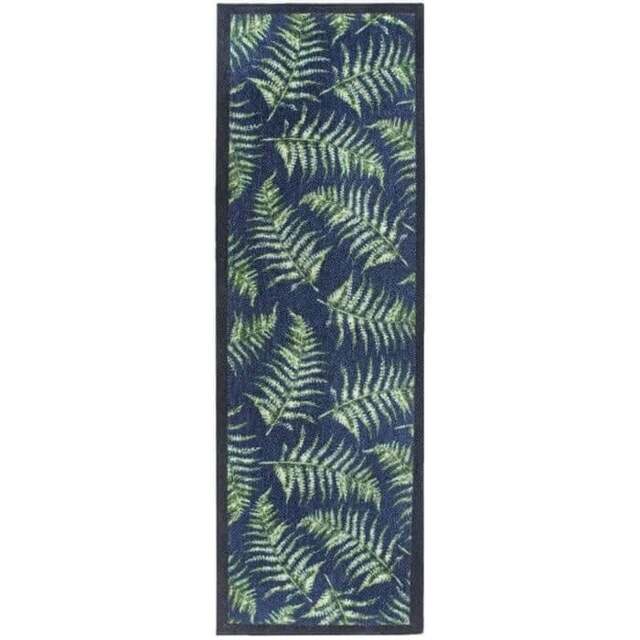 Rackhams Washable Fern Leaves Mat and Runner Plant Design - 50X150 cm