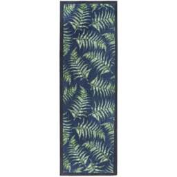 Rackhams Washable Fern Leaves Mat and Runner Plant Design - 50X150 cm - thumbnail 1