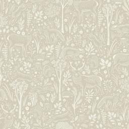Rackhams Native Woodland Animals Nursery Textured Wallpaper, Beige - thumbnail 2