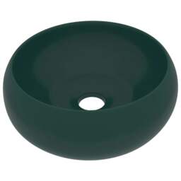 Rackhams Luxury Wash Basin Round Matt Dark Green 40x15 cm Ceramic - thumbnail 2