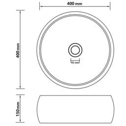 Rackhams Luxury Wash Basin Round Matt Dark Green 40x15 cm Ceramic - thumbnail 6