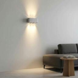 Rackhams 6 Watt Brushed Aluminium Internal Wall Light Up and Down - thumbnail 3