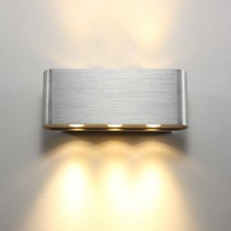 Rackhams 6 Watt Brushed Aluminium Internal Wall Light Up and Down - thumbnail 2