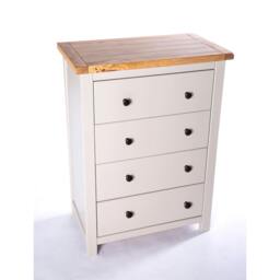 Rackhams Argenta 4 Drawer Chest of Drawers Brass Knob - Light Grey - thumbnail 3