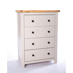 Rackhams Argenta 4 Drawer Chest of Drawers Brass Knob - Light Grey - thumbnail 2