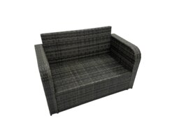 Rackhams Wicker PE Rattan Garden Outdoor Furniture Set Love Sofa Dining Table Sets with 3 Stools 2 Side Tables Dark Grey Mixed - thumbnail 4