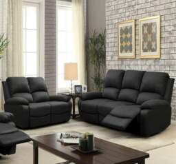 Rackhams Venice Reclining Luxury Fabric Sofa Set - Light Grey - 3 Seater only - thumbnail 2