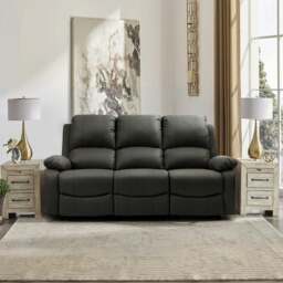 Rackhams Venice Reclining Luxury Fabric Sofa Set - Light Grey - 3 Seater only - thumbnail 6