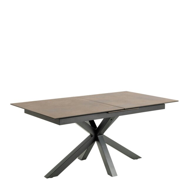 Rackhams Heaven Extendable Dining Table with Ceramic Rusty Brown Top 168cm - Black - No - Brown - image 1