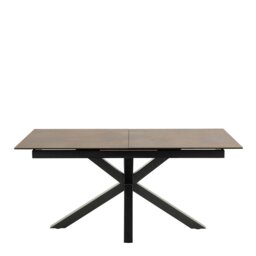Rackhams Heaven Extendable Dining Table with Ceramic Rusty Brown Top 168cm - Black - No - Brown - thumbnail 2