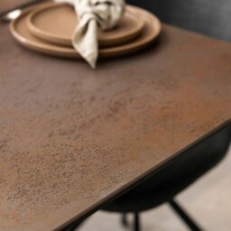 Rackhams Heaven Extendable Dining Table with Ceramic Rusty Brown Top 168cm - Black - No - Brown - thumbnail 6
