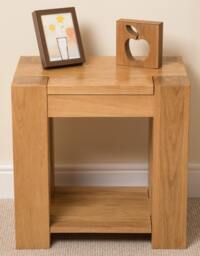 Rackhams Kuba Solid Oak Lamp Table for Living Room - Brown - thumbnail 2