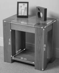 Rackhams Kuba Solid Oak Lamp Table for Living Room - Brown - thumbnail 5