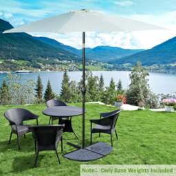 Rackhams 2pc Flabelliform Parasol Base Resin Umbrella Weights w/ Handles Bronze - (L)47x(D)66x(H)4.2CM - bronze - Resin - thumbnail 1