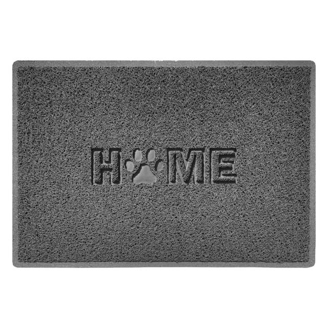 Rackhams Embossed Home Paw Spaghetti Indoor Doormat - Dark Grey - 90cm x 60cm - image 1